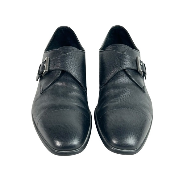 Prada Men's Saffiano Leather Monk Strap Loafers in Nero Black UK 8 US 9D - Picture 7 of 9